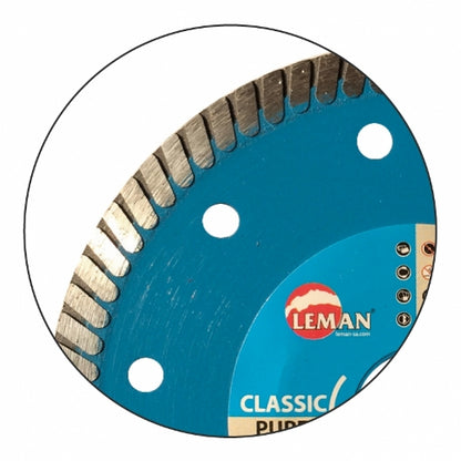 Leman continuous grooved rim tile disc