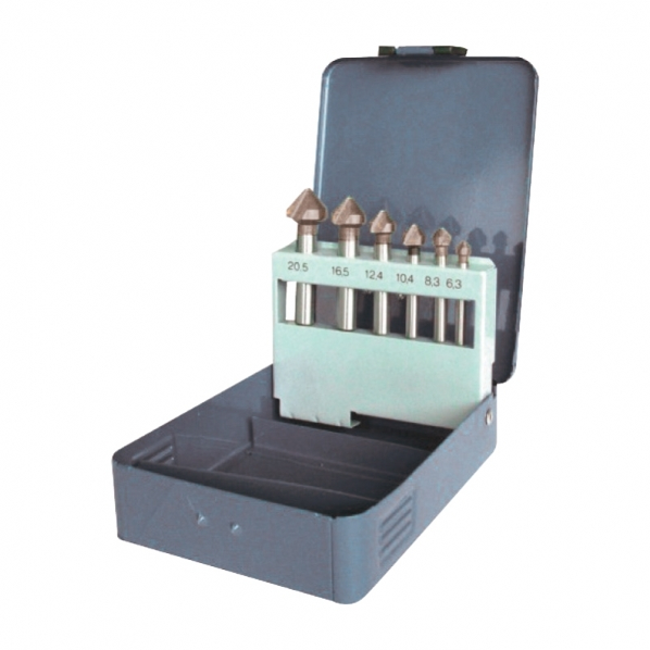 Coffret 6 fraises coniques métal Leman