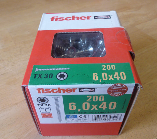 Fischer POWER-FAST 6 x 40 screws