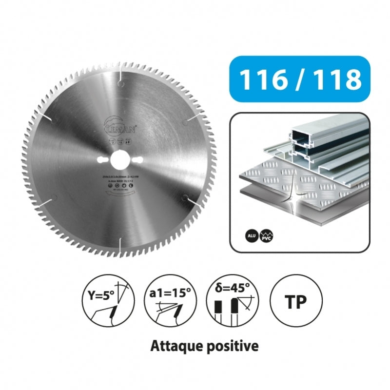 Leman circular saw blade for non-ferrous metals