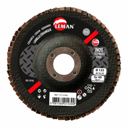 Box of 10 Leman ceramic flap discs