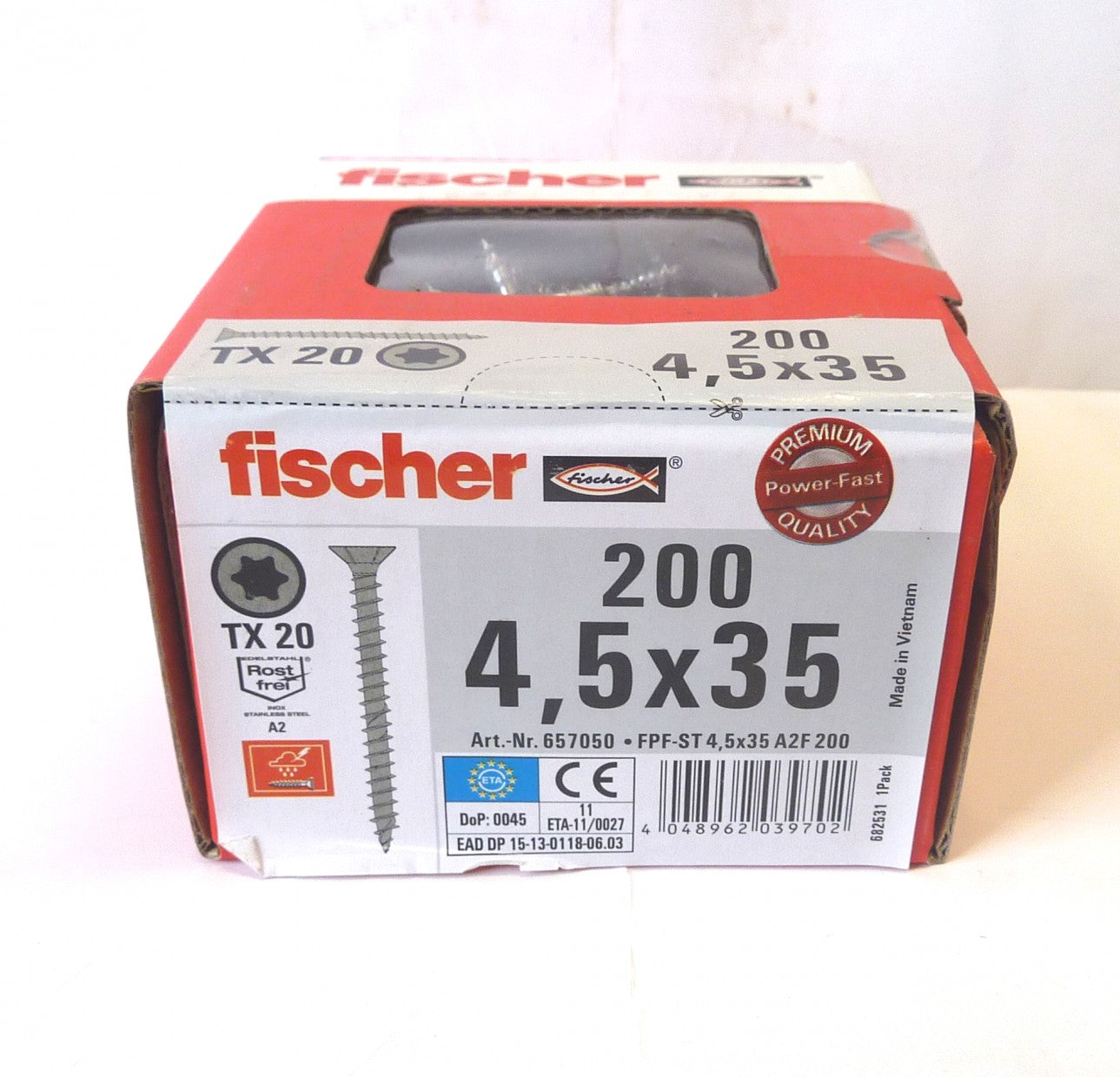 Fischer POWER-FAST Edelstahlschraube 4,5 x 35