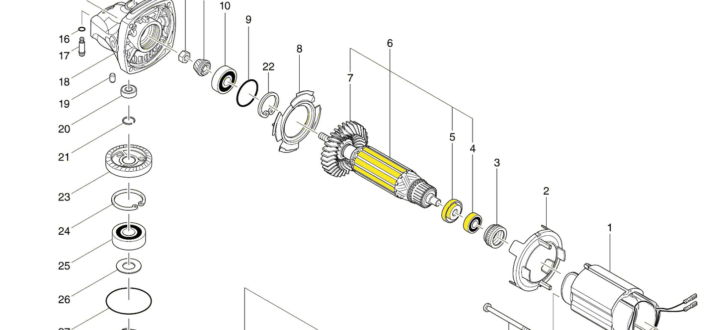 Makita GA5030R grinder armature