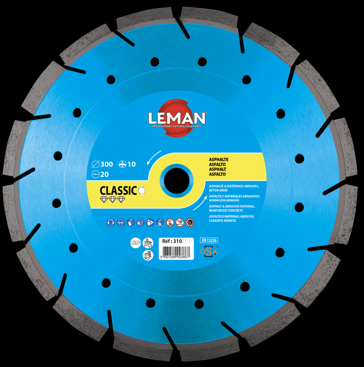 Leman reinforced concrete and asphalt disc