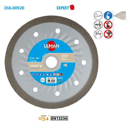 Leman smooth continuous rim tile disc