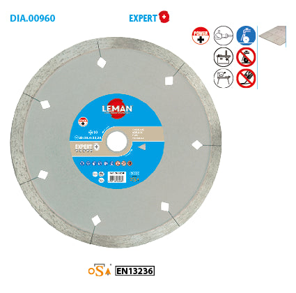 Disque diamant à jante continue lisse carrelage Leman