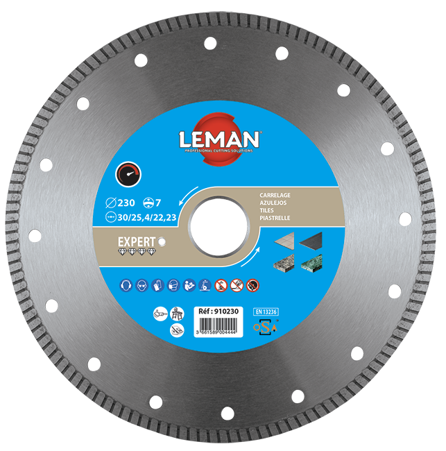 Disque diamant à jante continue grès cérame Leman