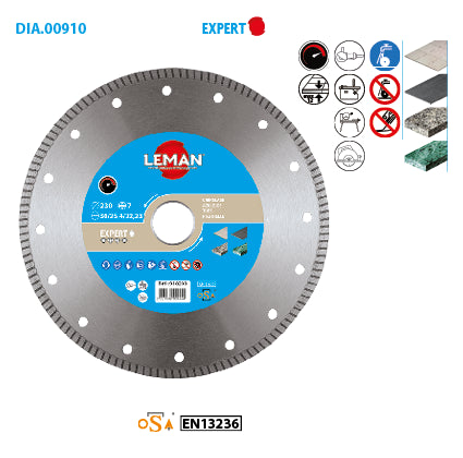 Disque diamant à jante continue grès cérame Leman