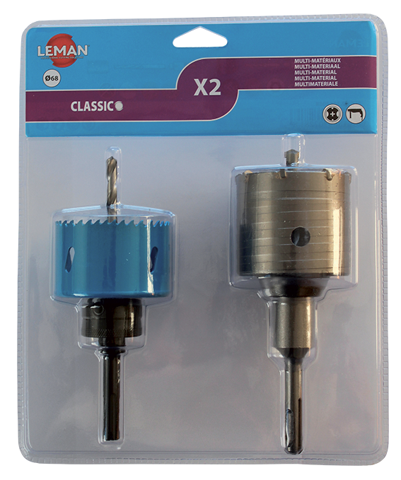 Lot de 2 trépans spécial boitier électrique Leman