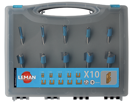 Schachtel mit 10 Leman-Bits mit gerader Nut