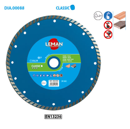 Disque diamant à jante continue cannelée universel Leman