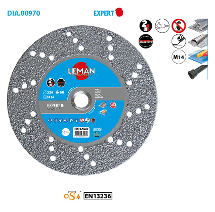 Disque diamant PRO acier, fer, fonte, inox Leman