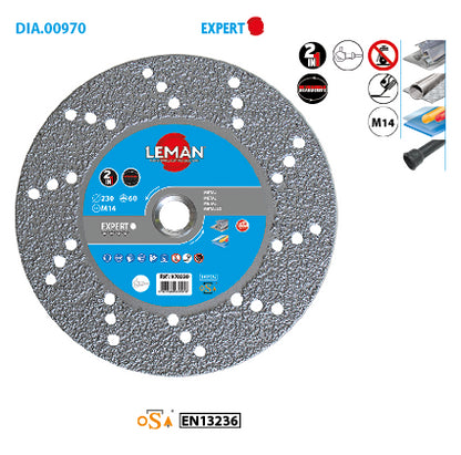 Disque diamant PRO acier, fer, fonte, inox Leman