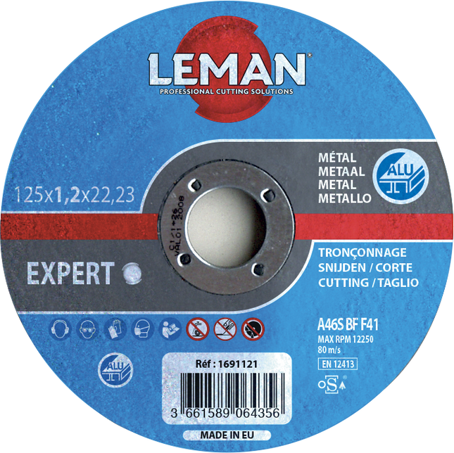 Disque tronçonnage aluminium 125 mm Leman