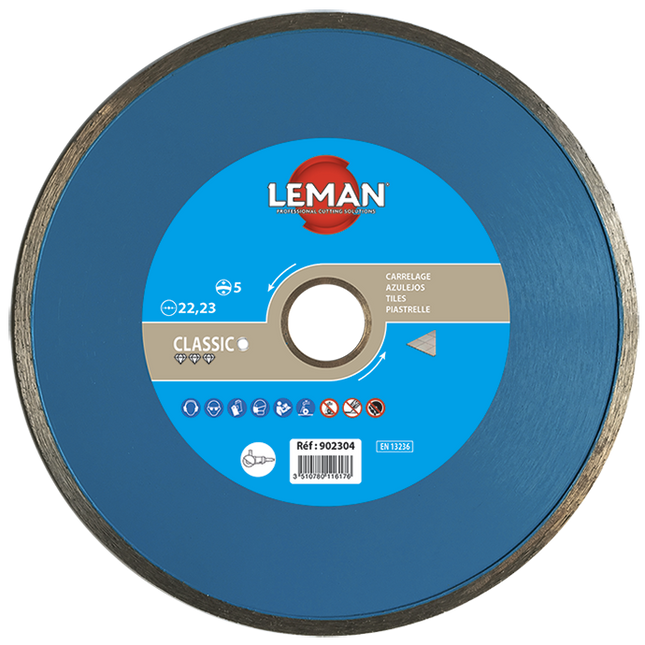 Disque diamant à jante continue lisse carrelage Leman