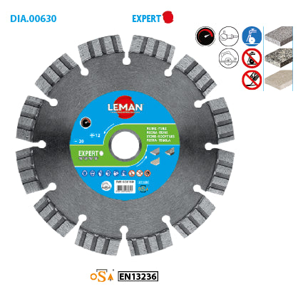 Disque diamant 160 mm Leman, granit, quartz