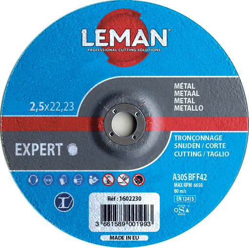 Disque tronçonnage 125 mm métal Leman