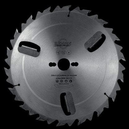 Leman circular saw blade with scraper and anti-kickback