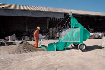 Imer bio 400 concrete mixer with towed shovel