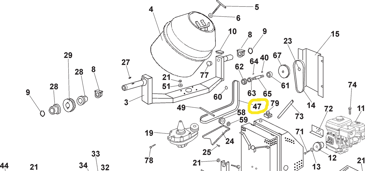 IMER S350R thermal concrete mixer belt