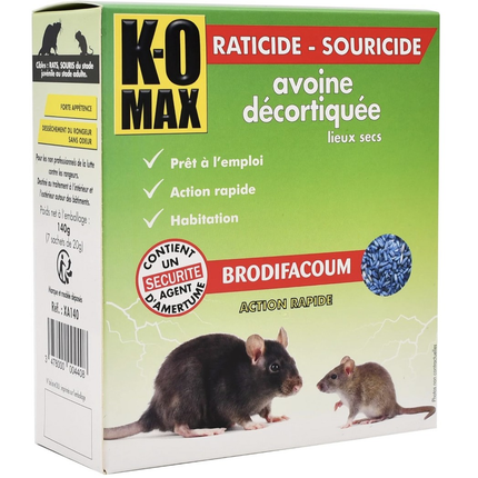 Ko-max raticide souricide avoine décortiquée