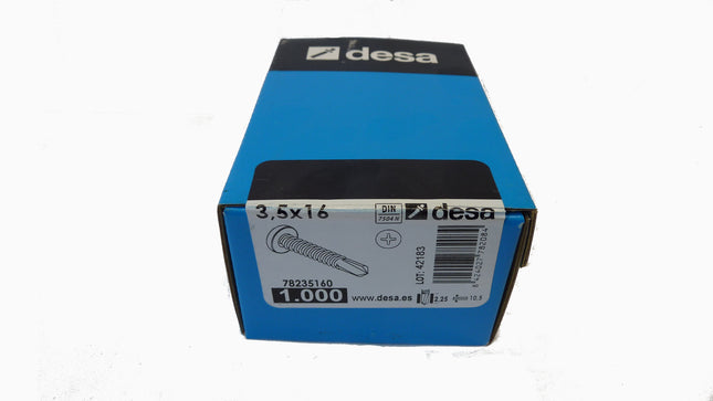 Boîte de 1000 vis autoperforantes 3,5 × 16 mm