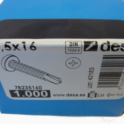 Boîte de 1000 vis autoperforantes 3,5 × 16 mm