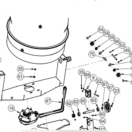 Roulement d’arbre de renvoi d’angle pour bétonnière Imer S190 / S250 / S350