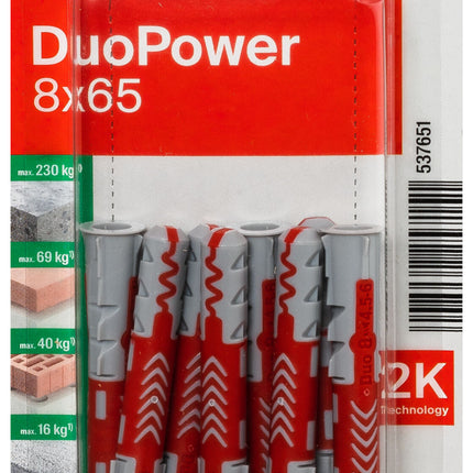 CHEVILLES FISCHER DUOPOWER  8 * 65 collerette