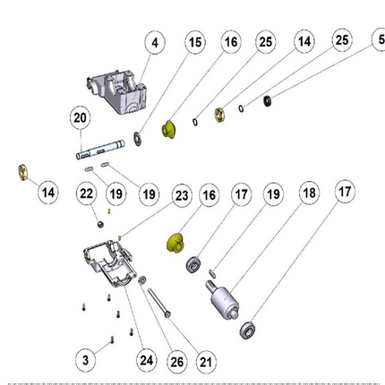 Lot de 2 pignons réducteur de cuve bétonnière Imer